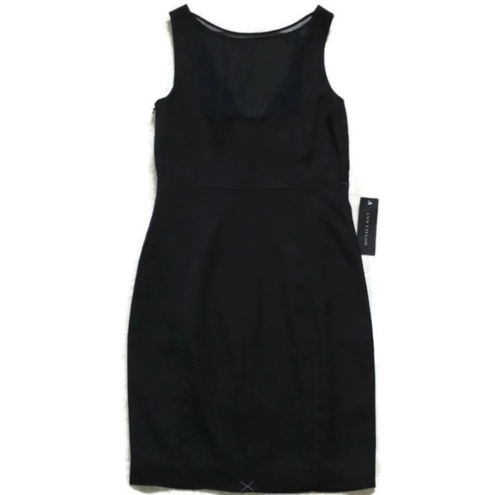 Ann Taylor Black Dress-Sheer Neckline-Sz 2 NWT